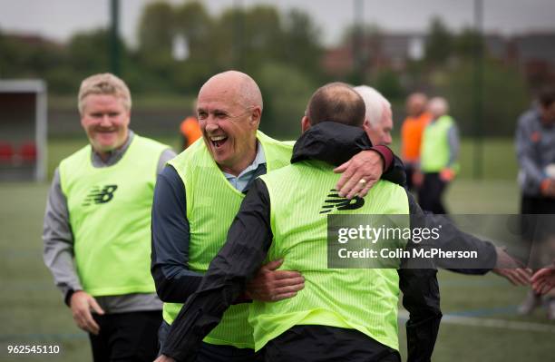 Former professional footballer Phil Neal taking part in a session of walking football at Anfield Sports and Community Centre in Liverpool. The...