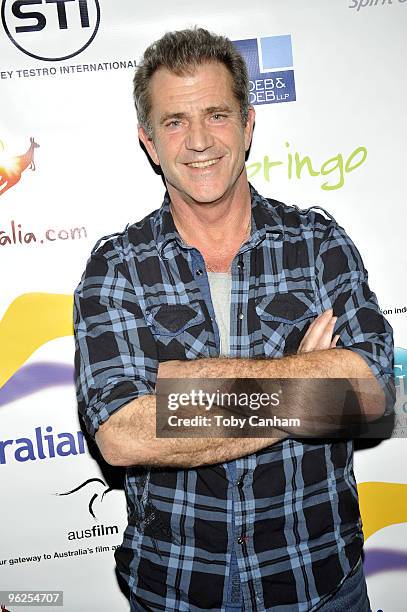 Mel Gibson poses for a picture at the Australians In Film screening of "Edge Of Darkness" held at the Landmark Theatre on January 28, 2010 in Los...