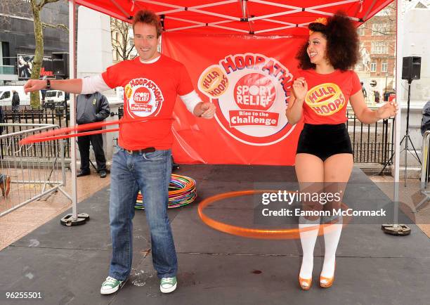 Ben Fogle attends photocall to launch Sports Relief's nationwide Hula Hoop Campaign at Leicester Square on January 29, 2010 in London, England.