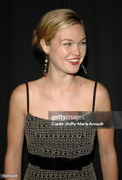 Actress Julia Stiles attends Milly by Michelle Smith Fall 2009 during Mercedes-Benz Fashion Week at The Promenade in Bryant Park on February 18, 2009...