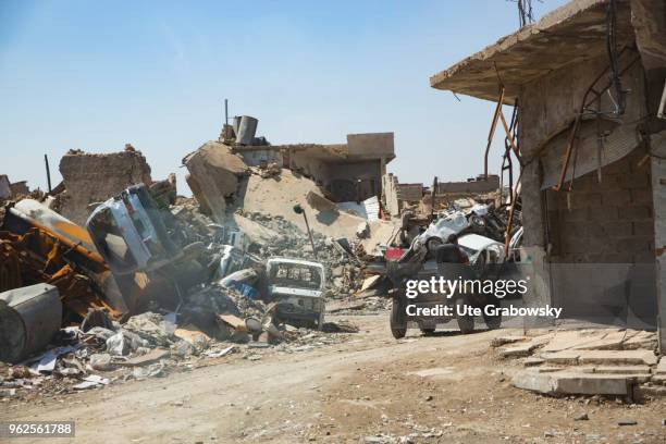 April 24: Reconstruction at the destroyed Al Shifaa Hospital in Mosul on April 24, 2018 in MOSUL, IRAQ.