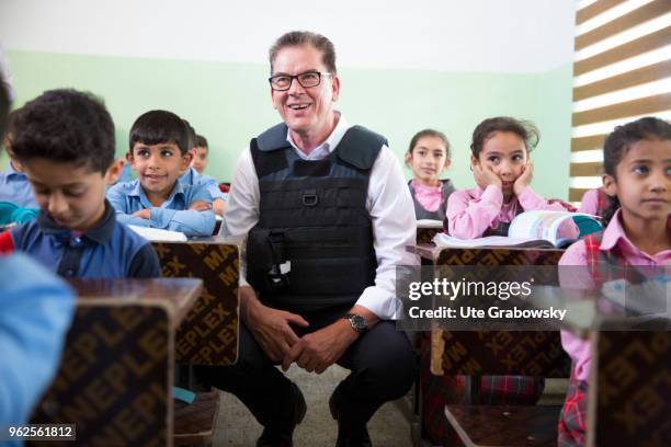 April 24: German Development Minister Gerd Mueller, CSU, is visiting the Al Huda School of UNICEF, a BMZ-funded rehabilitation center in West Mosul...