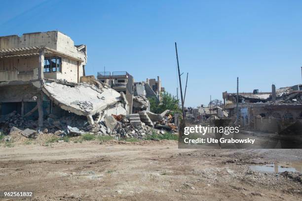 April 24: Houses in the destroyed Mosul on April 24, 2018 in MOSUL, IRAQ.