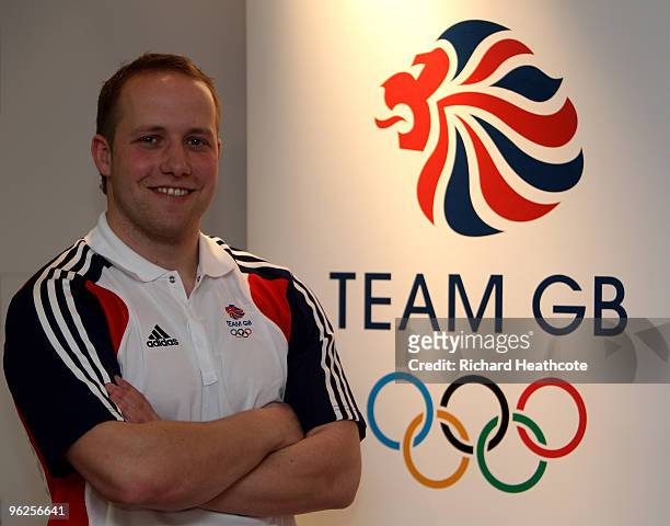 Chris Type poses for a picture during the announcement of the Team GB Skeleton Athletes who will compete at the Vancouver 2010 Winter Olympics in...