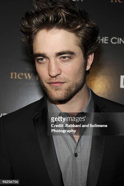 Robert Pattinson attends the Cinema Society & D&G screening of "The Twilight Saga: New Moon" at Landmark's Sunshine Cinema on November 19, 2009 in...