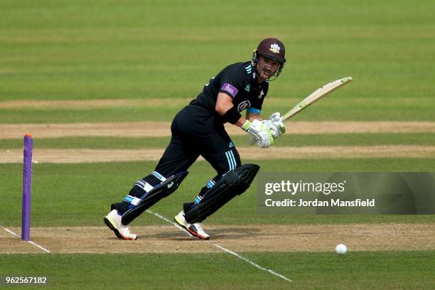 Dean Elgar of Surrey bats during the Royal London One-Day Cup match between Surrey and Gloucestershire at The Kia Oval on May 23, 2018 in London,...