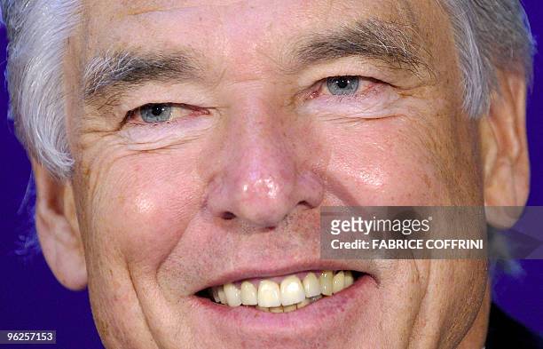 Nestle Chairman of the Board Peter Brabeck-Letmathe smiles during a news conference on the Water initiative on the side line of the World Economic...