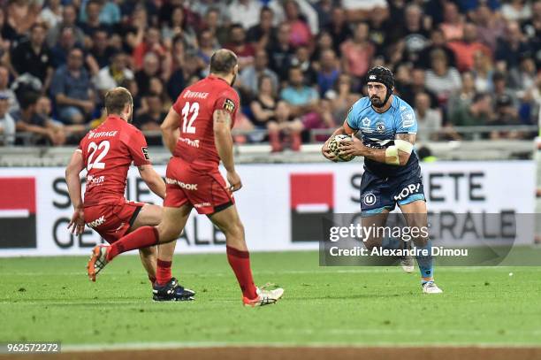 Alexandre Dumoulin of Montpellier during the Top 14 semi final match between Montpellier Herault Rugby and Lyon on May 25, 2018 in Lyon, France.