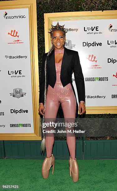 Actress Kelis attends the 1st Annual Data Awards presented by wil.i.am, the Black Eyed Peas and Dipdive at the Palladium on January 28, 2010 in Los...