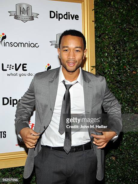 Singer John Legend attends the 1st Annual Data Awards presented by wil.i.am, the Black Eyed Peas and Dipdive at the Palladium on January 28, 2010 in...