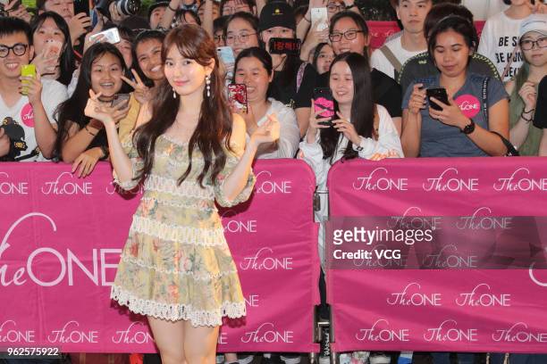 Bae Suzy of South Korean girl group Miss A meets fans on May 25, 2018 in Hong Kong, Hong Kong.