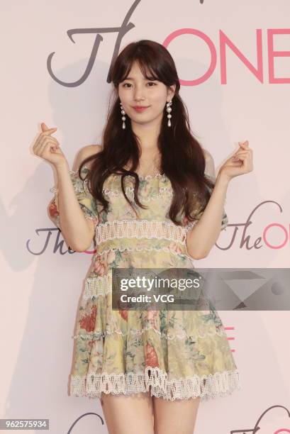 Bae Suzy of South Korean girl group Miss A meets fans on May 25, 2018 in Hong Kong, Hong Kong.