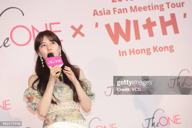 Bae Suzy of South Korean girl group Miss A meets fans on May 25, 2018 in Hong Kong, Hong Kong.