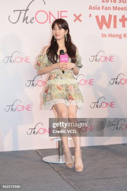 Bae Suzy of South Korean girl group Miss A meets fans on May 25, 2018 in Hong Kong, Hong Kong.