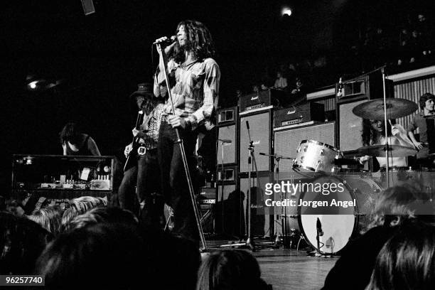 Jon Lord, Roger Glover, Ian Gillan and Ian Paice of Deep Purple perform on stage at KB Hallen on March 1st 1972 in Copenhagen, Denmark.