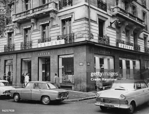 The Carven fashion house on Rond-Point des Champs-Elysees, Paris. 1965.
