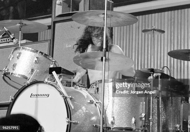 Ian Paice of Deep Purple performs on stage at KB Hallen on March 1st 1972 in Copenhagen, Denmark.