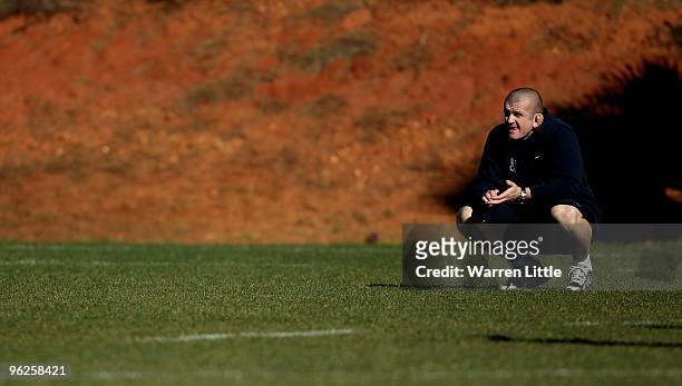 England Rugby Assistant Coach, Graham Rowntree looks on during an England Rugby training session held at Browns Sports Complex on January 29, 2010 in...