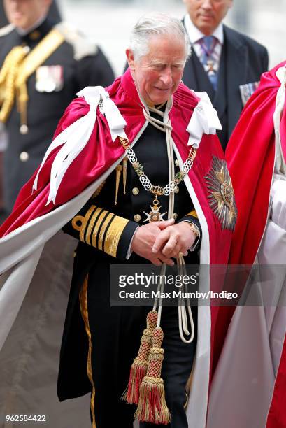 Prince Charles, Prince of Wales attends the Service of Installation of Knights Grand Cross of The Most Honourable Order of the Bath at Westminster...