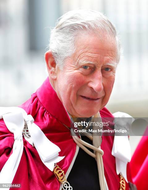 Prince Charles, Prince of Wales attends the Service of Installation of Knights Grand Cross of The Most Honourable Order of the Bath at Westminster...