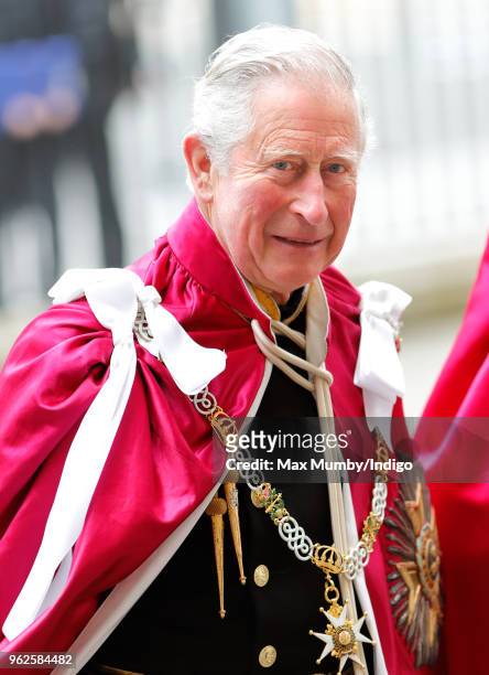 Prince Charles, Prince of Wales attends the Service of Installation of Knights Grand Cross of The Most Honourable Order of the Bath at Westminster...