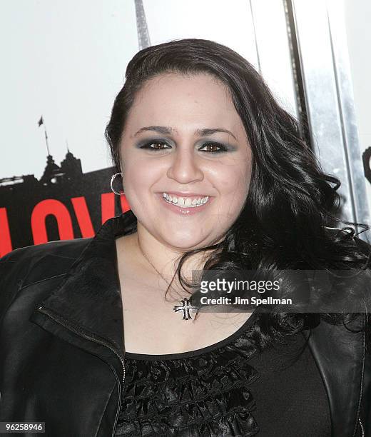 Actress Nikki Blonsky attends the "From Paris With Love" premiere at the Ziegfeld Theatre on January 28, 2010 in New York City.