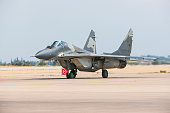 MiG-29 Fulcrum Fighter jet on runway for flght