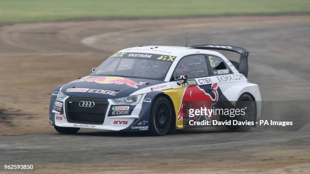 Mattias Ekstrom during day two of the 2018 FIA World Rallycross Championship at Silverstone, Towcester.
