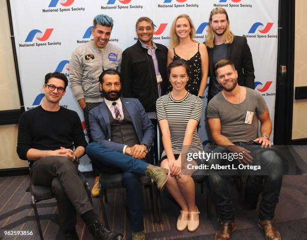 Bobak Ferdowsi, Naren Shankar, Hallie Lambert, Kyle Hill, Steven Strait, Cas Anvar, Cara Gee and Wes Chatham attend the Science Of "The Expanse"...