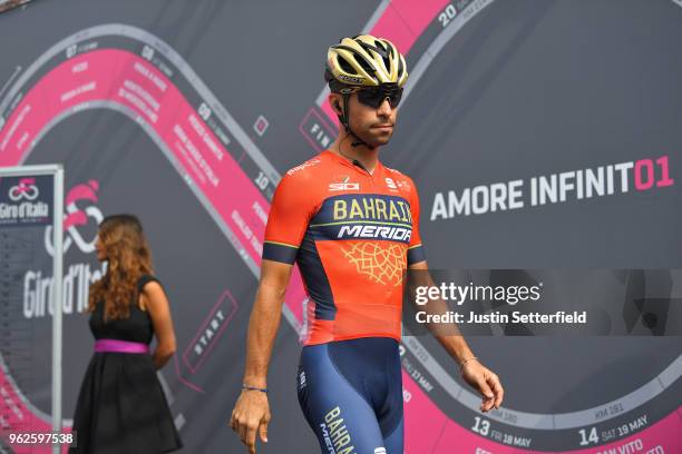 Start / Podium / Giovanni Visconti of Italy and Team Bahrain-Merida / during the 101st Tour of Italy 2018, Stage 20 a 214km stage from Susa to...