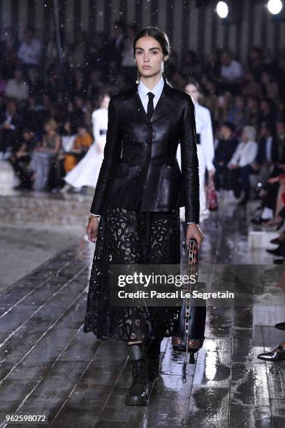 Model walks the runway during Christian Dior Couture S/S19 Cruise Collection show on May 25, 2018 in Chantilly, France.