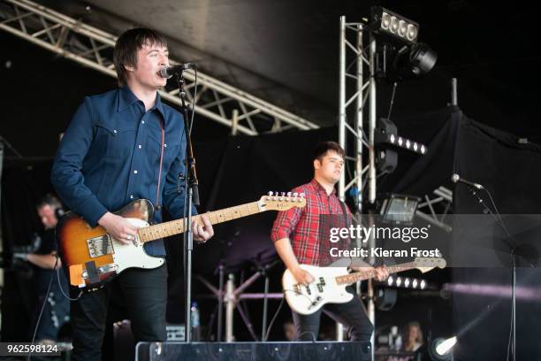 Matthew Crossan and Luke McLaughlin of Touts perform at the BBC Biggest Weekend at Titanic Slipways on May 25, 2018 in Belfast, Northern Ireland.