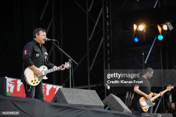 James Dean Bradfield of The Manic Street Preachers performs at the BBC Biggest Weekend at Titanic Slipways on May 25, 2018 in Belfast, Northern...