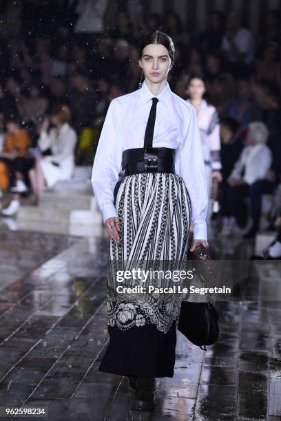 Model walks the runway during Christian Dior Couture S/S19 Cruise Collection show on May 25, 2018 in Chantilly, France.