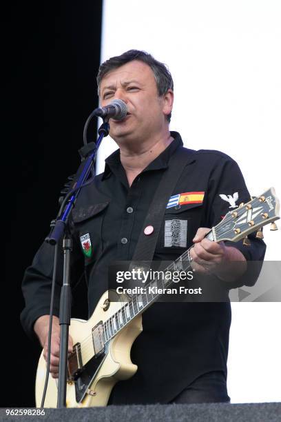 James Dean Bradfield of The Manic Street Preachers performs at the BBC Biggest Weekend at Titanic Slipways on May 25, 2018 in Belfast, Northern...