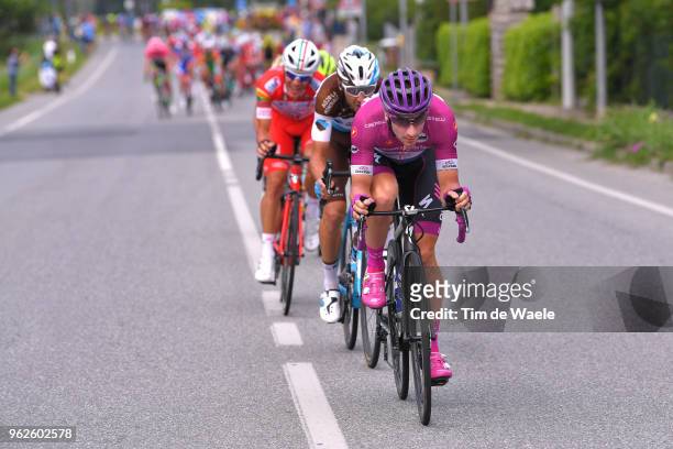 Elia Viviani of Italy and Team Quick-Step Floors Purple Points Jersey / Matteo Montaguti of Italy and Team AG2R La Mondiale / during the 101st Tour...