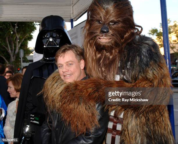 Darth Vader, Mark Hamill and Chewbacca