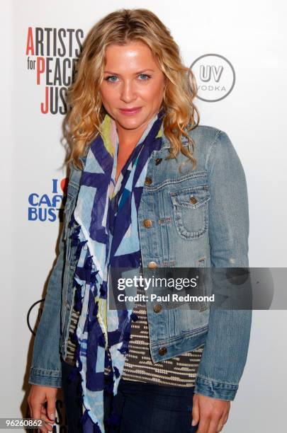 Actress Jessica Capshaw arrives at Artists For Haiti Benefit on January 28, 2010 in Santa Monica, California.