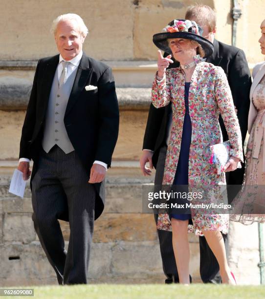 Neil McCorquodale and Lady Sarah McCorquodale attend the wedding of Prince Harry to Ms Meghan Markle at St George's Chapel, Windsor Castle on May 19,...
