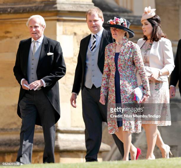 Neil McCorquodale, George McCorquodale, Lady Sarah McCorquodale and Bianca McCorquodale attend the wedding of Prince Harry to Ms Meghan Markle at St...