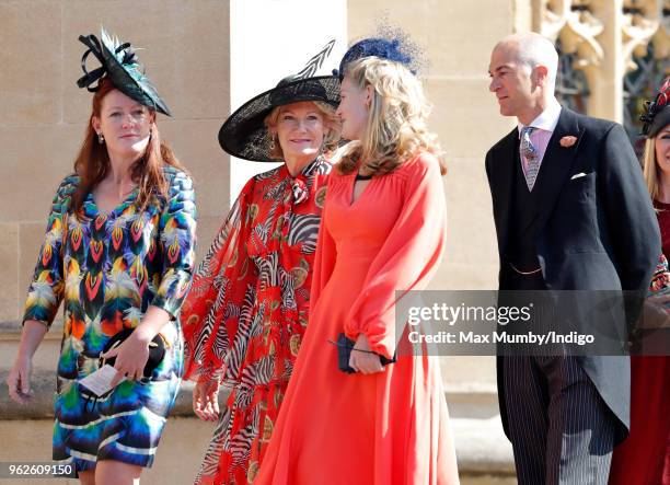 Lady Tamara van Cutsem, Natalia Grosvenor, Duchess of Westminster, Lady Viola Grosvenor and Edward van Cutsem attend the wedding of Prince Harry to...