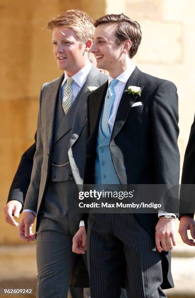 Hugh Grosvenor, Duke of Westminster and Charlie van Straubenzee attend the wedding of Prince Harry to Ms Meghan Markle at St George's Chapel, Windsor...