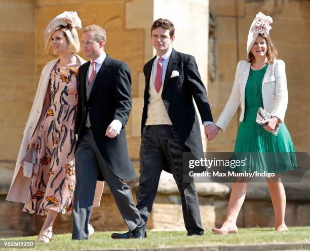 Elizabeth Pelly, Guy Pelly, James Meade and Lady Laura Meade attend the wedding of Prince Harry to Ms Meghan Markle at St George's Chapel, Windsor...