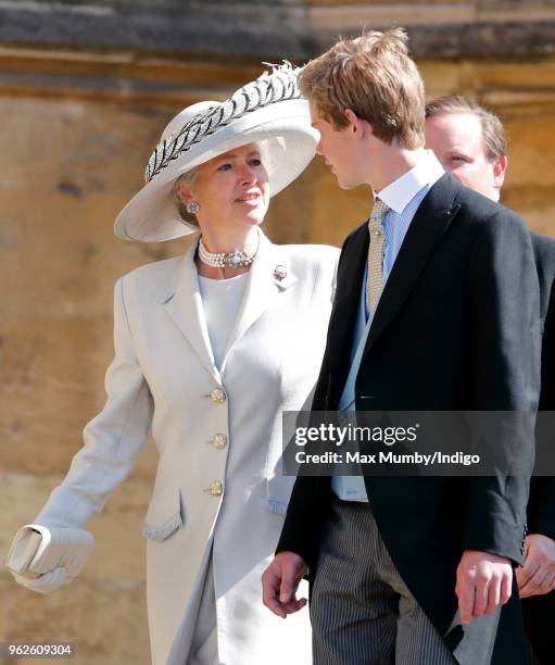 Tiggy Pettifer and Tom Pettifer attend the wedding of Prince Harry to Ms Meghan Markle at St George's Chapel, Windsor Castle on May 19, 2018 in...