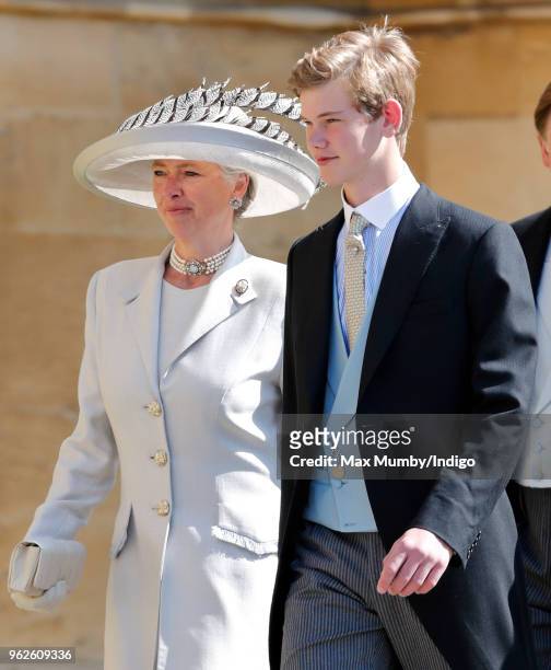 Tiggy Pettifer and Tom Pettifer attend the wedding of Prince Harry to Ms Meghan Markle at St George's Chapel, Windsor Castle on May 19, 2018 in...