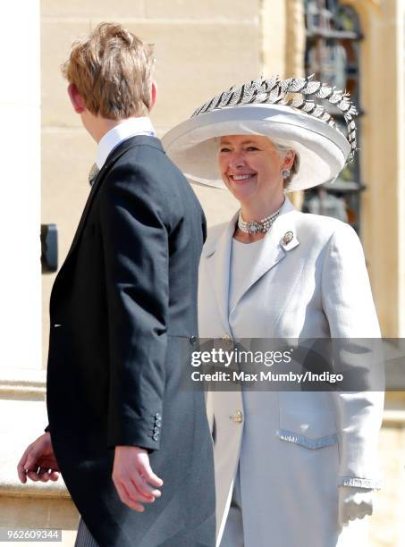 Tiggy Pettifer and Tom Pettifer attend the wedding of Prince Harry to Ms Meghan Markle at St George's Chapel, Windsor Castle on May 19, 2018 in...