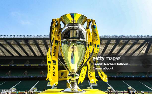 Aviva Premiership Trophy during the Aviva Premiership Final between Exeter Chiefs and Saracens at Twickenham Stadium on May 26, 2018 in London,...