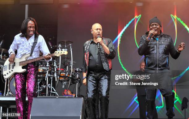 Verdine White, Ralph Johnson and Philip Bailey of Earth Wind & Fire perform on Day 1 of BottleRock Napa Valley Music Festival at Napa Valley Expo on...