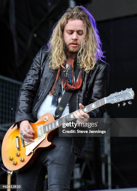 Adam Slack of The Struts performs on Day 1 of BottleRock Napa Valley Music Ferstival at Napa Valley Expo on May 25, 2018 in Napa, California.