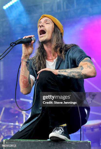 Singer Brandon Boyd of Incubus performs on Day 1 of BottleRock Napa Valley Music Festival at Napa Valley Expo on May 25, 2018 in Napa, California.